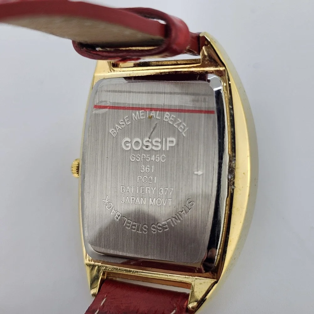Gossip Women's Watch 31MM White Dial Red Leather Band‎ Straps New Battery